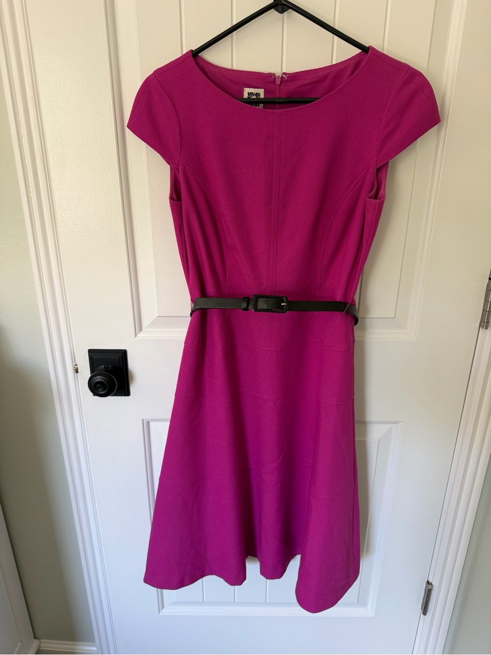 Anne Klein Magenta Dress with Black Belt